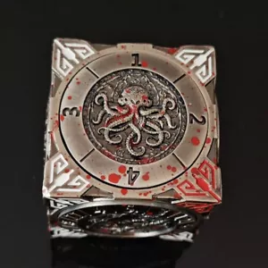 7 en 1 D4-D20 Metal DND Dados Spinner Cubo Dungeons Dragons TRPG Juegos Bloodstain - Imagen 1 de 10