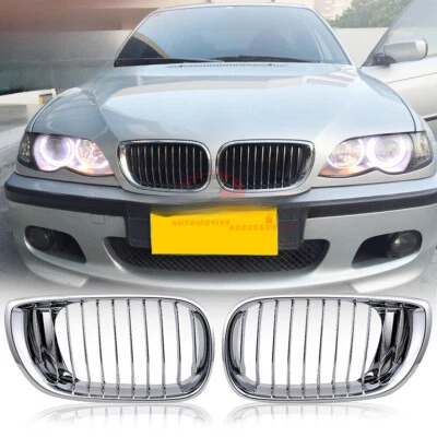 Rejilla delantera cromada para BMW E46 320i 330i 325xi 2002-2005 sedán de 4 puertas LCI Foto 1 de 4