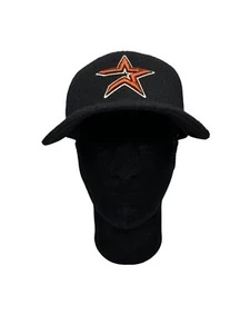 Vintage Nike Houston Astros Hat Adjustable Black Cap 100% Wool Open Star Logo - Picture 1 of 7