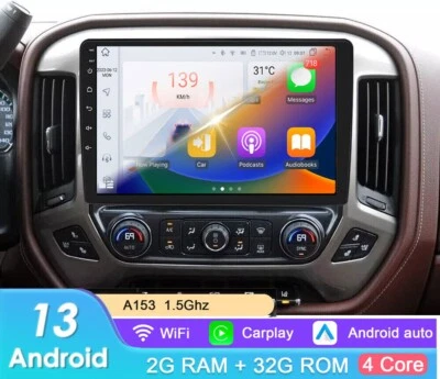 Car GPS Carplay Stereo Radio For 2014-2018 Chevrolet Silverado GMC Sierra Wifi - Image 1 of 4