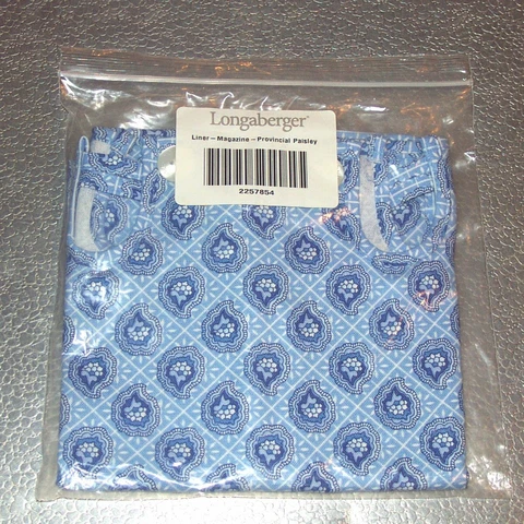 Longaberger Provincial Paisley MAGAZINE Basket Liner ~ Made in USA ~ New in Bag! Cover