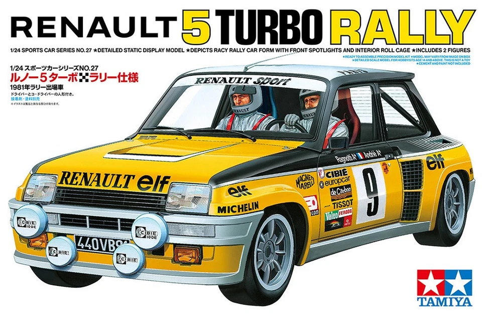 RENAULT 5 TURBO RALLY MONTECARLO kit di montaggio 1/24 24027 Tamiya