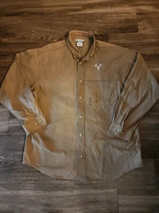 Columbia Shirt Mens Size XL Brown Shooting Hunting Padded RH Embroidered Deer  - Picture 1 of 8