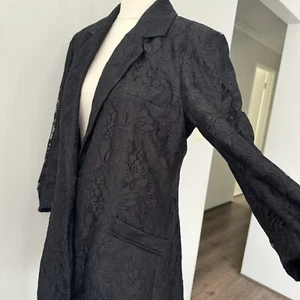 By Nicola Finetti Blazer Sz 12 Black Lace Cocktail Black Tie Event Date Night - Picture 1 of 12