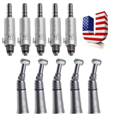 NSK Style Dental Slow Speed Handpiece Push Button Contra Angle Air Motor E-type