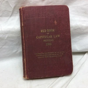 Masons - Red Book OF CAPITULAR LAW  MICHIGAN 1908 Vintage  - Picture 1 of 11