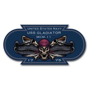 Calcomanía militar de 5" USS Gladiator MCM-11 Veteran Priorservice USN Marina de los Estados Unidos - Imagen 1 de 1