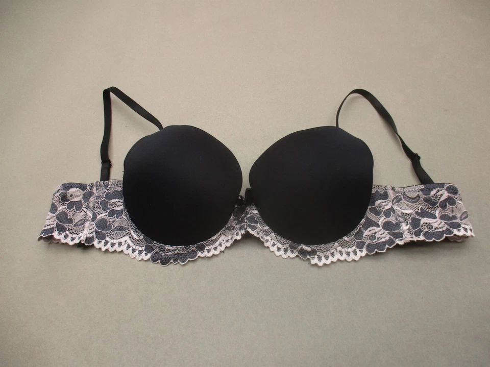 Sujetador push-up 36C Felina para mujer negro con banda de encaje acolchado con aros cierre trasero 8i Foto 1 de 4