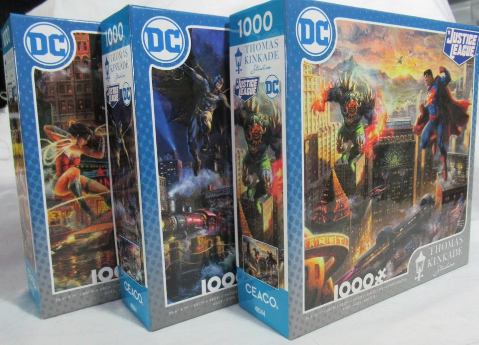 DC Justice League Thomas Kinkade 1000 Piece Puzzle 2019 Ceaco