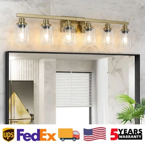 6 Lights 37'' Vanity Light Brushed Gold for Bathroom Mirror Wall Lamp Fixture UL - Picture 1 of 9