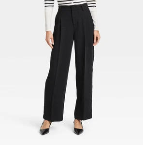 A New Day Women's 6 Black Signature Crepe Essential Trouser High Rise - Picture 1 of 13