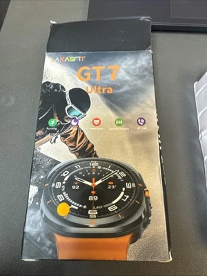 Laxasfit GT7 ULTRA ProSmart Watch HD Bluetooth Orange and Black - Image 1 of 4