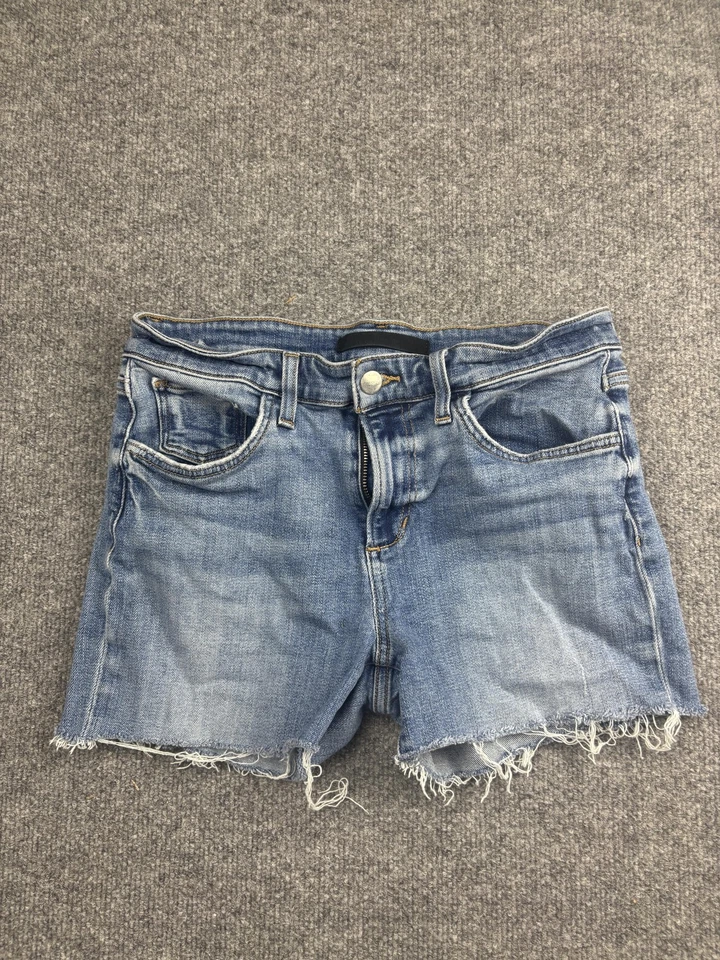 Pantalones Cortos Joe's Jeans Para Mujer 28 Azul The Lara Impecable Dobladillo Crudo Corte Denim Elástico Foto 1 de 4