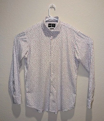 Hugo Boss Performance Dress Shirt Mens Abstract LS Regular Fit Button Up - L EUC - Image 1 of 4