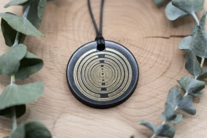 Schungit Anhänger mit Lakhovsky MWO Antenne Spule EMF Schutz  - Bild 1 von 2