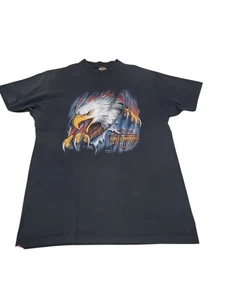 Camiseta vintage Harley Davidson doble cara para hombre XL 3D emblema águila 1990  - Imagen 1 de 8