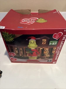 Gema de Navidad 11 pies de altura El GRINCH que robó Navidad inflable soplado por aire - Imagen 1 de 1