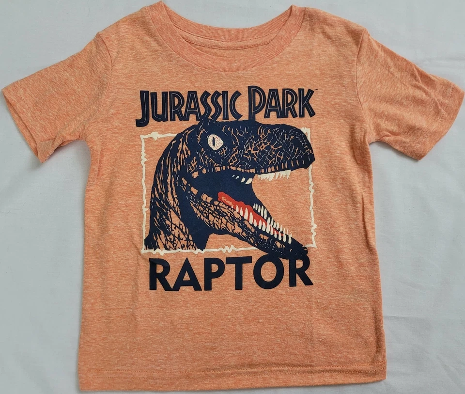 Jurassic Park Raptor Dinosaur Boys T-Shirt (Orange) - Image 1 of 1
