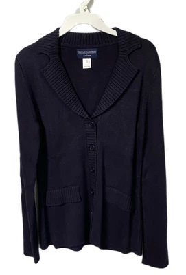 Lands End Delta Womens Button Up Navy Sweater XS, M, L, New, Ships Free - Image 1 of 4