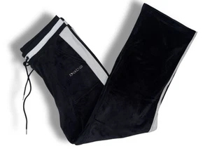 BEBE Pantalone Jogger Donna Peluche Strass Logo Velluto Nero Taglia L Nuovo con etichette - Foto 1 di 3
