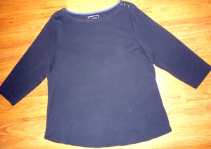 Charter Club Top/T-Shirt Damen 1X dunkelblau 100% Baumwolle 3/4 Ärmel - Bild 1 von 3