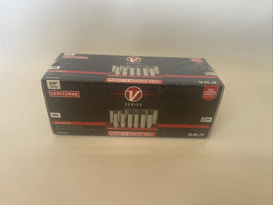 Craftsman V Series Socket Set 12 Piece Metric with Magnetic Rail CMMT17560V