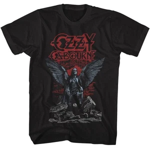 Ozzy Osbourne Engelsflügel schwarz T-Shirt, Rocklegende Musik Tee Geschenk für Fan - Bild 1 von 3