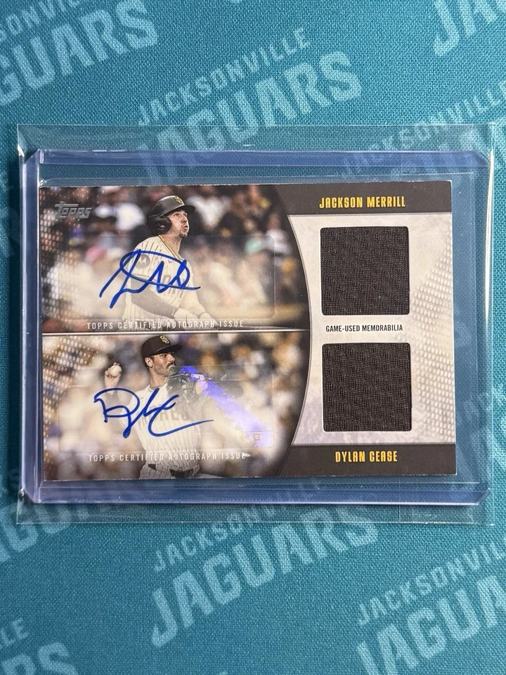2025 Topps Series 2 - Jackson Merrill / Dylan Cease Dual Autographs Relic /50 - Image 1 of 1