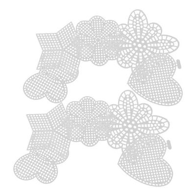  25 Pcs Cross Stitch Plastic Canvas Embroidery Key Chain Craft Charm - Image 1 of 4