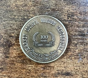 VINTAGE 1989 Oregon Centennial Harney County Token - Picture 1 of 2
