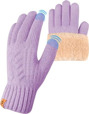 Guantes Unisex Pantalla Táctil Cálidos Doble Capa Forrados de Vellón Invierno Tejido Guantes Foto 1 de 4
