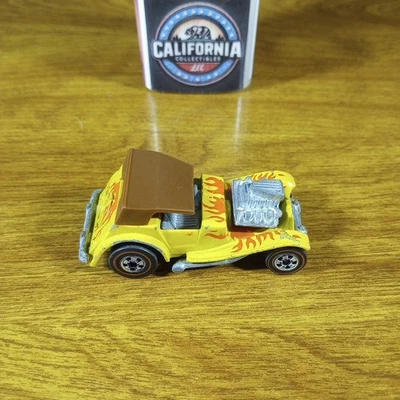 Hot Wheels Vintage Redline Sir Rodney Roadster Yellow Hong Kong HK 1974 Flames - Image 1 of 4