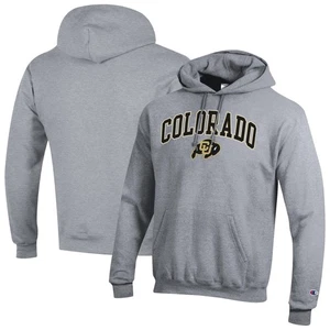 Sudadera con Capucha Pullover Para Hombre-Campeón Gris Brezo Colorado Búfalos Arco Sobre Logo - Imagen 1 de 3