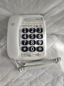 BT Corded Telephone Big Button 200 V2 Handsfree Hearing Aid Compatible - Working - Zdjęcie 1 z 4