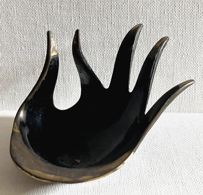 Escultura vintage Walter Bosse bronze bronze prato de mão mudra arte espiritual divina - Imagem 1 de 4