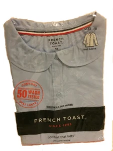 French Toast Girls' Long Sleeve Peter Pan Collar Blouse Light Blue Size 18 - Picture 1 of 3