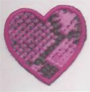 1 5/8" x 1 3/4" Hot Pink Snake Skin Heart Embroidery Patch - Picture 1 of 1