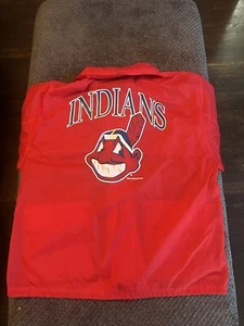 Vintage CHALK LINE CLEVELAND INDIANS CHIEF WAHOO HOODED Rain JACKET 1997 Men’s M - Picture 1 of 8