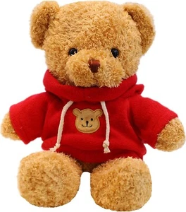 11.8 Inches Teddy Bear Stuffed Animals Soft Plush Cute Teddy Bear With Hoodie - Picture 1 of 6