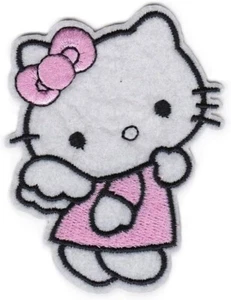 Hello Kitty Applikation zum Aufbügeln 2" x 2,5" rosa Engel - Bild 1 von 1
