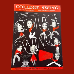 College Swing Sheet Music 1938 Bob Hope Burns Allen Hoagy Carmichael Raye Grable - Picture 1 of 4