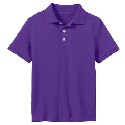 Uniforme escolar para niños manga corta polos camisas color - tallas 4-20 mezcla de algodón Foto 1 de 2