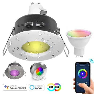 Faretto incasso IP65 stagna SMART WiFi box doccia Alexa Google 5W GU10 RGB CCT - Immagine 1 di 4