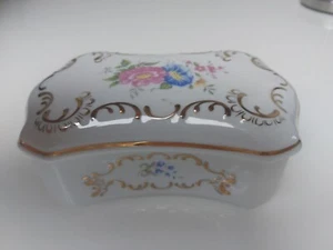 Hollohaza Design Hungary Ungarn 26 Porzellan Deckeldose Lila Blau Grün gold - Imagen 1 de 4