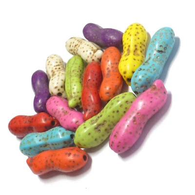 Magnesit Perlen Nuggets 25 mm aus Steinpulver 16 Stück bunt nenad-design N015 - Bild 1 von 4