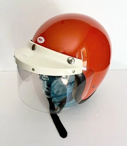 Vintage 1970's Bell Super Magnum Old School Motorcycle Helmet Orange (Size 7) - Picture 1 of 18