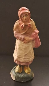 STATUINE DEL PRESEPE IN TERRACOTTA E PASTA ANNI 30 ALTEZZA CM 9 - Foto 1 di 5