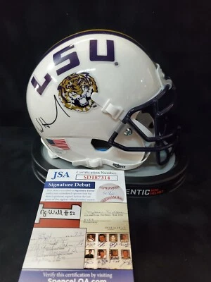 LSU TIGERS WALKER HOWARD AUTOGRAPHED SPEED MINI HELMET JSA COA - Image 1 of 3