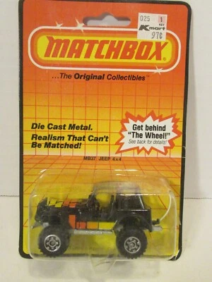 De colección 1983 Matchbox Diecast en tarjeta blister original MB37 Jeep 4x4 Foto 1 de 4