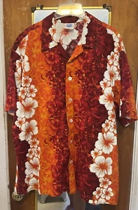 Hallelujah Hawaiian Shirt Red With Flowers Size XL - Picture 1 of 4
